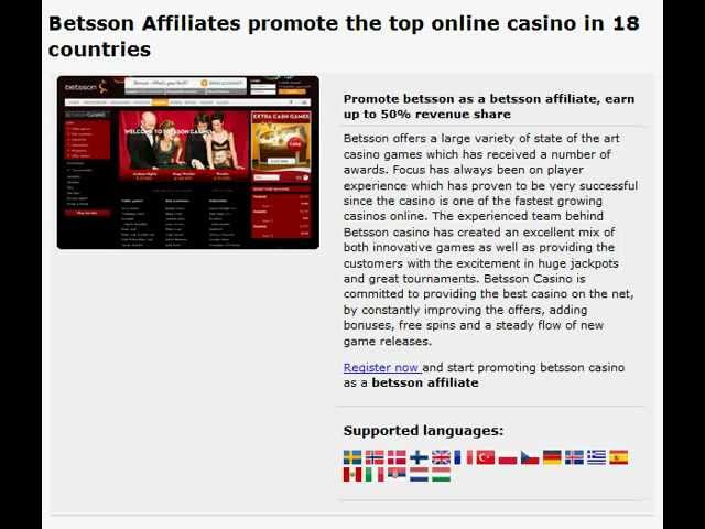 betsson Affiliate – Casino Affiliate Program