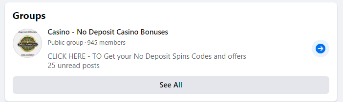 No Deposit Casino Bonuses Facebook Page