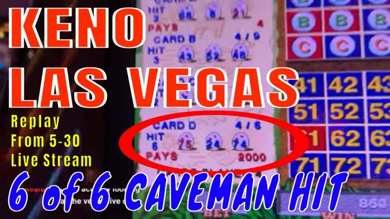 6 of 6 KENO Hit on Caveman Keno Las Vegas Gambling from LIVE STREAM 5-30-22 REPLAY PLEASE SUBSCRIBE