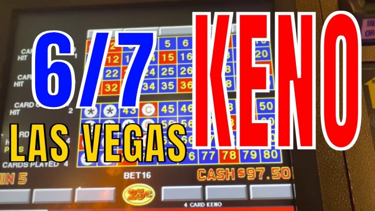 Keno 6/7 Palace Station BUFFALO Slots and 4 Card KENO Quarter Las Vegas Nevada – Various Sessions