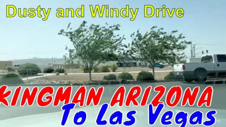 Test Drive from KINGMAN ARIZONA to LAS VEGAS – Close to Hoover Dam DUSTY WINDY Travel Adventure LIVE