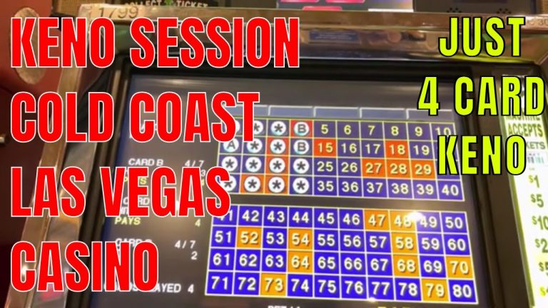 Gold Coast Casino Las Vegas KENO 4 Card – 20 Minutes of Play on Machine 1799 4 Card Various Patterns