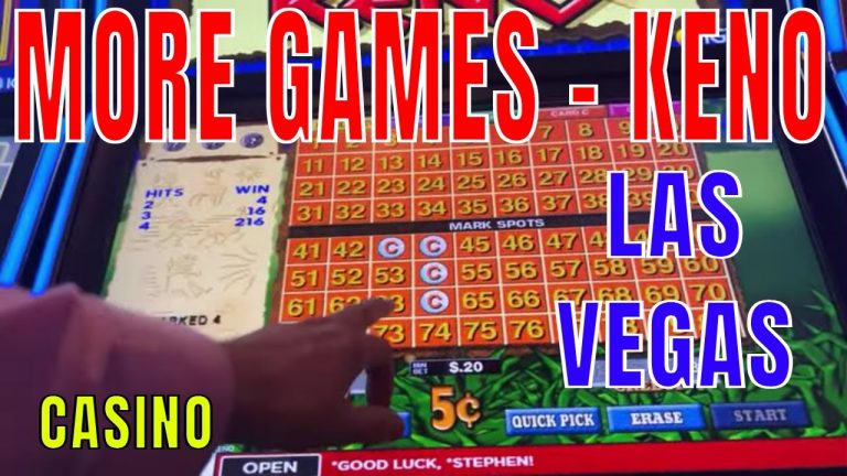KENO Session Las Vegas Casino – Caveman Cleopatra 4 Card Nickel and Quarter Buffalo Slot Machine