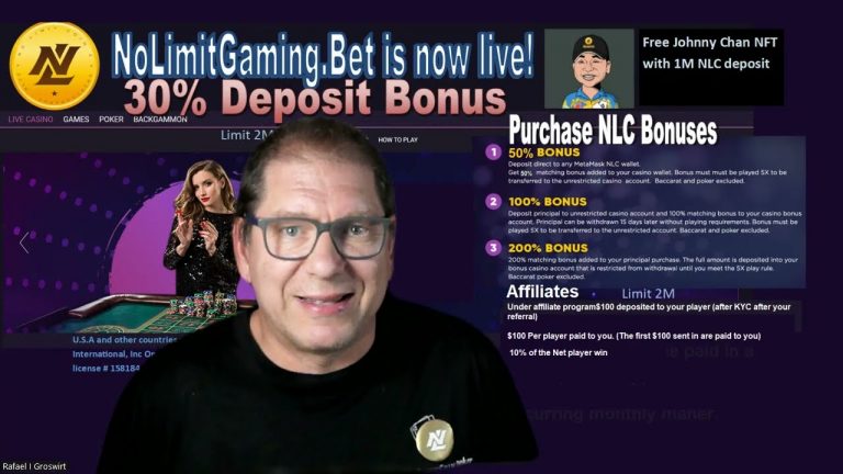 NoLimitGaming.bet live casino affiliate marketing deal. $100 per player you bring + 10% of net win