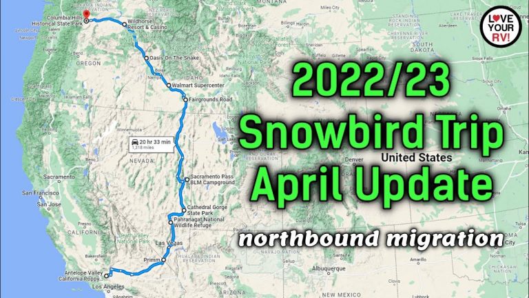 2022/23 RV Snowbird Trip April Update – Northward From CA to Nevada, Idaho, Oregon into Washington