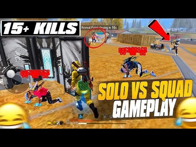 Rank rush gameplay free fire solo vs squad