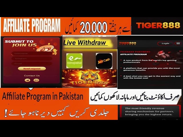 how to a create account affiliate | Tiger888 game affiliate id withdrawal jazz cash easypaisa real